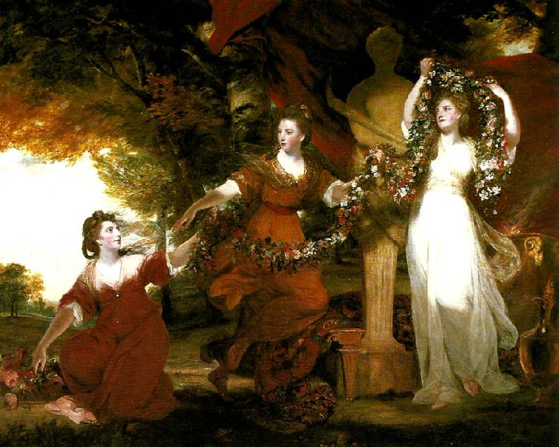 Sir Joshua Reynolds the montgomery sisters oil painting image